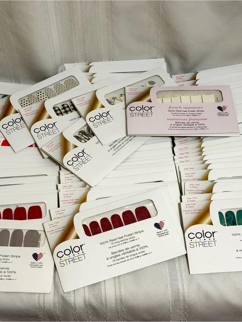 LOT OF 84 Packages Color Street Nail Strips Clear Nail Art Overlay Manicure Spa
